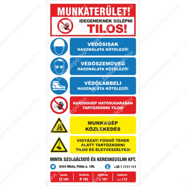 Idea Reklám referencia: Öntapadós fóliák, címkék - Építési terület táblák